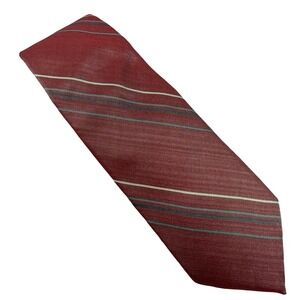 Oscar de la Renta Men's Burgundy Silk Striped Necktie WPL 4075
